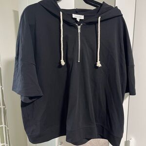 Crop quarter zip black hoodie
